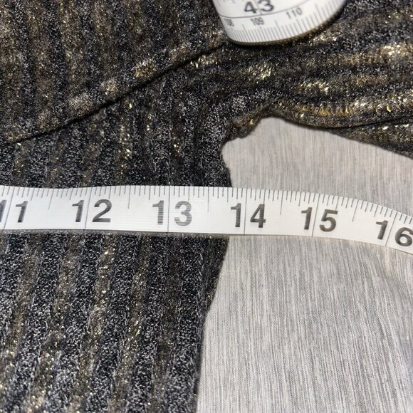 BCBGeneration Black Metallic Striped Off Shoulder Top & Pencil Skirt Set Small - Picture 6 of 12